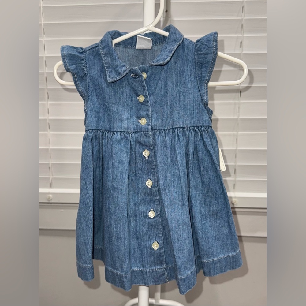 Baby GAP Light Blue Denim Baby Dress 2 Piece 3-6 months